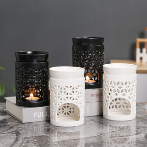 Brûleur à <span class=keywords><strong>huile</strong></span> en céramique pour cire fondue, diffuseur d'arômes, brûleur d'huiles essentielles, brûleur de cire d'aromathérapie avec bol amovible, <span class=keywords><strong>lampe</strong></span> à parfum - Product Image 2