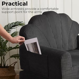 TenderPlayful OEM personalizado negro plegable perezoso sofá cama silla convertible sofá de piso con reposabrazos y soporte para la espalda - Product Image 6
