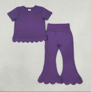 Ensemble de vêtements pour bébés filles, haut sans manches imprimé coloré décontracté, pantalon à pattes d'éléphant, vêtements à volants - Product Image 2