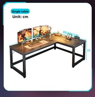 Bureau de Gaming et E-Sports en L Minimaliste Moderne avec Étagère Intégrée en Panneau de Fibre de Carbone Noir Écologique