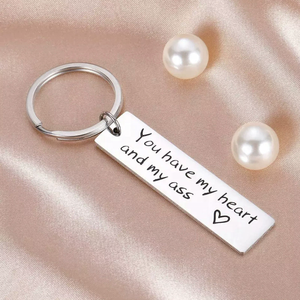 Aniversario Llaveros de metal Llaveros divertidos Tienes corazón y <span class=keywords><strong>mi</strong></span> culo Llavero Regalos <span class=keywords><strong>para</strong></span> marido <span class=keywords><strong>Novio</strong></span> Novia Esposa - Product Image 3