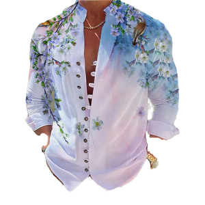 Camicie Autunnali da <span class=keywords><strong>Uomo</strong></span> Taglie Forti in Cotone e <span class=keywords><strong>Lino</strong></span> Vintage Antirughe a Maniche Lunghe Personalizzabili OEM - Product Image 4