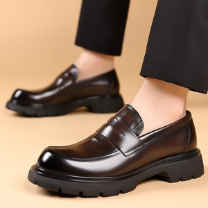 New Model Leather Business Casual Shoes Leather Soft Sole Shoes One-piece Breathable Leather Shoes Wedding Shoes - Product Image 5