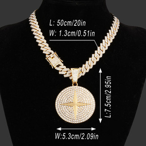 Collar de Cadena Cubana con Colgante de Letra de Personalidad Estilo Hip Hop, Venta al por Mayor, para Hombres Raperos - Product Image 4
