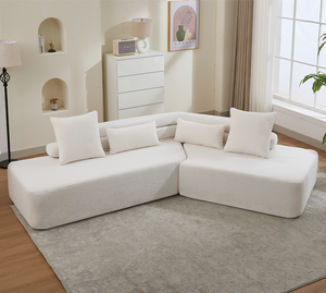 Canapé modulaire convertible minimaliste Cloud, ensemble moderne 4 places pour appartement et hôtel, aucun assemblage requis - Product Image 2