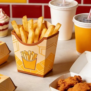 Boîtes d'emballage jetables pour frites, anneaux d'oignon, tendres de poulet, pop-corn et nuggets de poulet - Vente en gros - Product Image 3