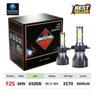 Faros Delanteros LED para Auto Sun Rise F2S H1, 12V 48W, Bombilla de Faro Delantero, Luz Alta/Baja, Luz Modificada