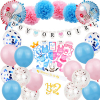 Ensemble de révélation de sexe garçon ou fille, kit de ballons rose et bleu, fournitures de révélation de sexe avec fond pour la décoration de fête