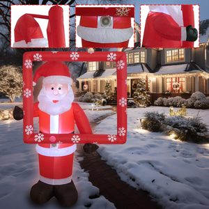 Marco inflable de Navidad de 6 pies con Papá Noel y muñeco de nieve para decoración de fiesta en el jardín - Product Image 5