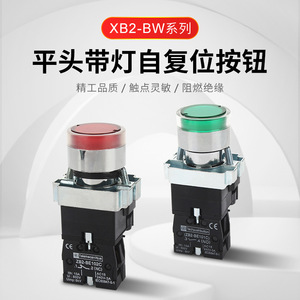 Xb2-Bw Series Flat Head <b>Push</b> <b>Button</b> <b>Switch</b> 22mm 10A 1No1Nc Illuminated Red Green Yellow Self-Resetting - Product Image 4