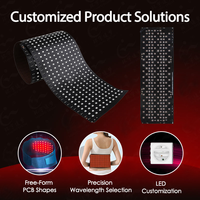 Circuit imprimé flexible personnalisé FPC, assemblage de circuits imprimés, conception OEM SMT, ceinture de luminothérapie LED rouge flexible PCBA