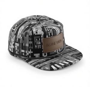 Snapback Camo <b>Hats</b> Rope <b>Flat</b> Brim Leather Patch Front Logo Multi Color Unisex Performance Outdoor Travel Fishing Promotion Injae - Product Image 4