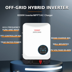 FCHAO 4.2/6.2kW Hybrid Solar <b>24V</b>-48V 220V MPPT 80A Pure Sine Wave 93% Efficiency Grid for Air Conditioner Home - Product Image 2