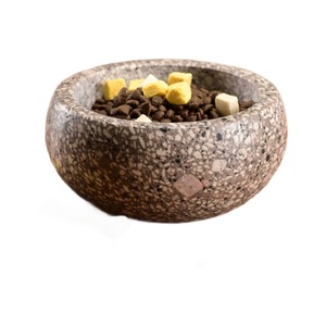 Maifan Stone Pet Bowl Rounded Solid Stone Cat Food Bowl - Product Image 1