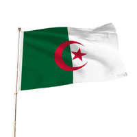 Nuoxin Logo personnalisé Impression numérique extérieure Drapeaux nationaux de l'Algérie Vente en gros Drapeau algérien en polyester 3x5