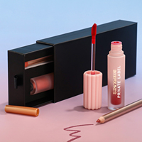 Ensemble 2-en-1 Rouge à Lèvres Liquide et Crayon à Lèvres Longue Tenue Fini Mat – Kit Brillant à Lèvres et Crayon Contour des Lèvres Végétalien Personnalisable avec Logo Privé