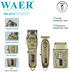 WAER - Juego Profesional de Cortapelos y Afeitadora <span class=keywords><strong>para</strong></span> Hombre, <span class=keywords><strong>para</strong></span> Corte de <span class=keywords><strong>Cabello</strong></span>, Recorte y Afeitado de Cobertura Total, Ideal <span class=keywords><strong>para</strong></span> Barberías y Uso Doméstico - Product Image 3