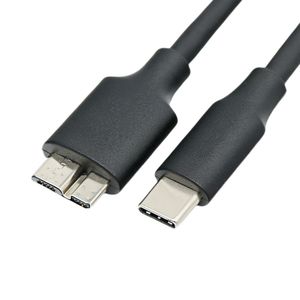 Cable de datos tipo C a micro USB de 0,5 m y 1 m, negro, trenzado de cobre puro, para teléfono móvil y disco duro externo - Product Image 4