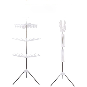 <span class=keywords><strong>Cintres</strong></span> à linge à 3 niveaux, fourniture d'usine, <span class=keywords><strong>parapluie</strong></span>, sèche-linge, cheval, cintre pliant - Product Image 2