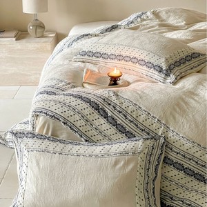 Juego de Edredón Jacquard Teñido con Hilo de Estilo Europeo Vintage, Mezcla de 80% Algodón y 20% <span class=keywords><strong>Lino</strong></span>, Decoración para Dormitorio, Oeko-Tex, Alta Gama - Product Image 3