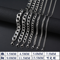 Collier chaîne en acier inoxydable pour hommes, style Hip Hop, avec fermoir argenté, bijoux de mode, vente en gros, dropshipping