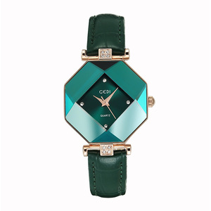 Relojes de Mujer a la Moda, Correa de Cuero Verde Única, Relojes de Cuarzo para Dama, Venta al por Mayor - Product Image 5