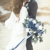 Ensemble de fleurs artificielles en soie (une boîte) DIY Bouquet de mariée pour mariage Centre de table Décoration florale
