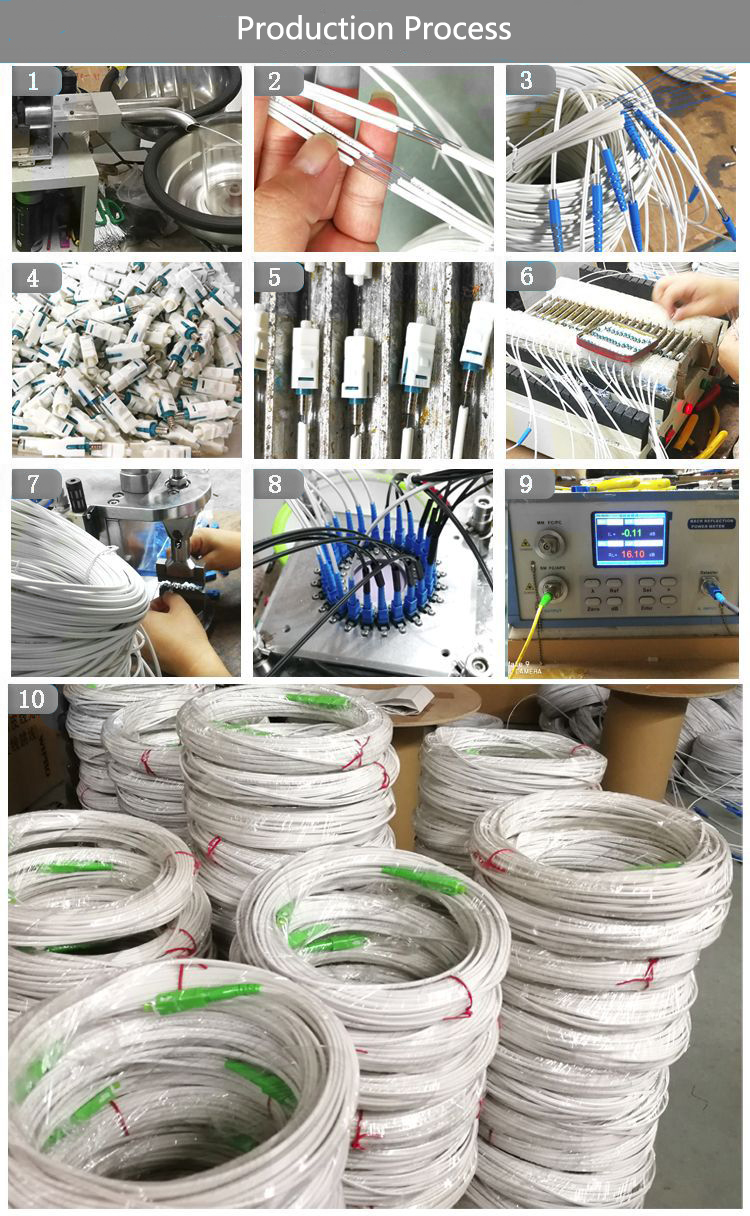 Pre Connectorized Ftth Fiber Optic Drop Cable Patch Cord Sc Upc Apc 1 2 Core