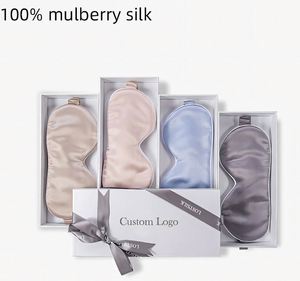Wholesale Custom Logo 100% Mulberry Silk Eye Soft Breathable European Style Night Sleep Mask Set - Product Image 4