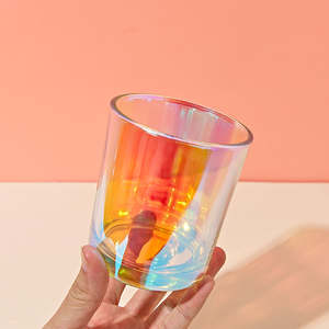 Leere 300ml/10oz Farbige Galvanisierte Glas-Kerzenhalter (6 Stück/Karton) - Natürlicher Kieferndeckel, <span class=keywords><strong>3</strong></span>-Tage-Versand & EPE-Wellpappe-Verpackung - Product Image 1