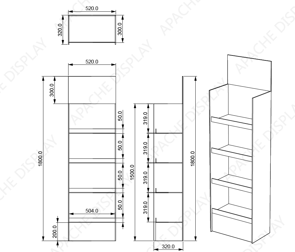 Custom Cardboard Gasoline Display Stand Foldable Floor Rack for Gas Station Convenience Store & Retail Stores — view 2