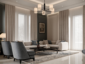 Villa Diseño Gabinete de cocina Diseño de interiores de alto volumen Villas Sofá Mesa de comedor Silla Gabinete colgante Sala de estar - Product Image 4
