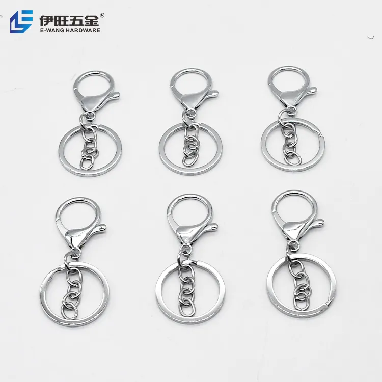 YIWANG थोक धातु Keychains लॉबस्टर अकवार कुंजी श्रृंखला के छल्ले लटकन DIY के आभूषण बनाने सामान उपहार तीन-टुकड़ा चाबी का गुच्छा