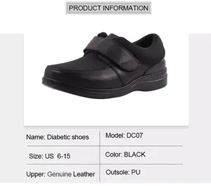En kaliteli ortopedik tıbbi diyabetik hastalar için deri ayakkabı ayakkabı diyabetik geniş ödem ayakkabı modeli - Product Image 4