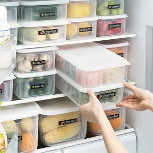 Cajón de plástico para cocina, contenedores de clasificación, alimentos, huevos, caja de mantenimiento fresco, caja de almacenamiento para refrigerador con divisor