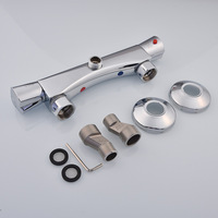 Robinet mélangeur thermostatique haut de gamme en laiton massif, design moderne, finition noire écologique, kits de douche, garnitures de salle de bain