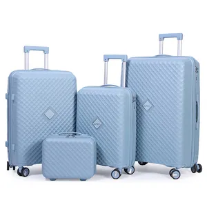 कोरियाई थोक सस्ते बड़े टिकाऊ लक्जरी हार्ड पीपी कैरी-ऑन ट्रॉली सूटकेस यात्रा बैग सामान सेट