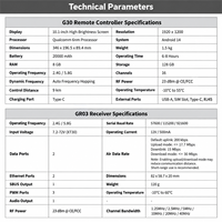 Terminal de contrôle au sol pour drone industriel G30 10,1 pouces avec écran HD – Unité professionnelle d'opération à distance pour drones