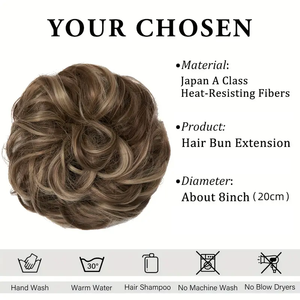 <span class=keywords><strong>Chignon</strong></span> synthétique élégant et désordonné en forme de donut avec élastique pour usage quotidien – Vente en gros - Product Image 3