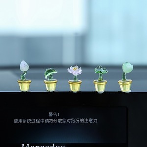 Figurines miniatures en verre soufflé à la main, cycle de vie du lotus, fleur de lotus en verre, décoration pour théière, ornement micro-paysager - Product Image 6