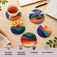 Ensemble de sous-verres tuftés faits main de luxe, absorbants, pour une décoration moderne et élégante, protection fonctionnelle de la table, cadeau