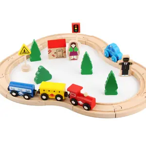 L'ensemble magnétique de train en bois Offre Spéciale comprend 3 ensembles de train de jouets de moteurs pour enfants tout-petits garçons et filles ensemble de train en bois