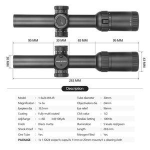 1-6x24 WA <span class=keywords><strong>IR</strong></span> grandangolo cannocchiale lungo Pupilla d'uscita illuminato Tattico 30 mm Cannocchiale da competizione - Product Image 5