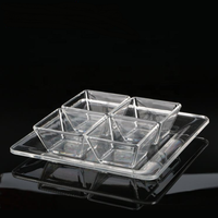Assiettes de service carrées écologiques PS, lot de 5, pour les collations, les salades et les apéritifs de mariage