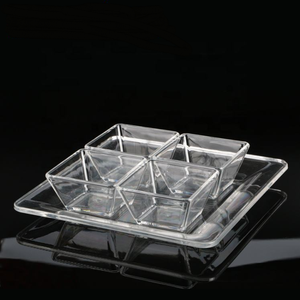 Platos de Servir Cuadrados Ecológicos PS de 5 Piezas para Aperitivos, Ensaladas y Bocadillos de Boda - Product Image 4