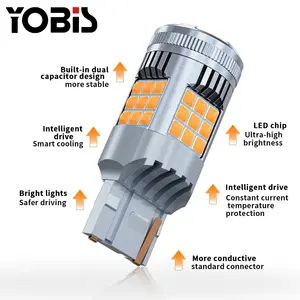 Yobis lâmpada led canbus para carro, luz de seta led com ventilador de refrigeração de alto brilho 3030 36smd