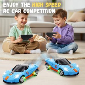 ELI TOY 1/64 Mini voiture de <span class=keywords><strong>sport</strong></span> RC 2.4GHz petite application télécommande 3 modes de vitesse jouet de bureau rechargeable pour garçons 1/64 câble USB - Product Image 6