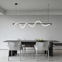 Lampu Gantung Pipa Air Panjang Gaya Nordik untuk Ruang Belajar/Kamar Tidur, Lampu Chandelier LED untuk Dapur/Meja Pulau Restoran, Produk Terlaris