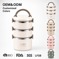 Boîte à lunch isotherme en acier inoxydable 304, compatible micro-ondes, pour les employés de bureau, les étudiants et autres, compartiments portables, cadeau créatif