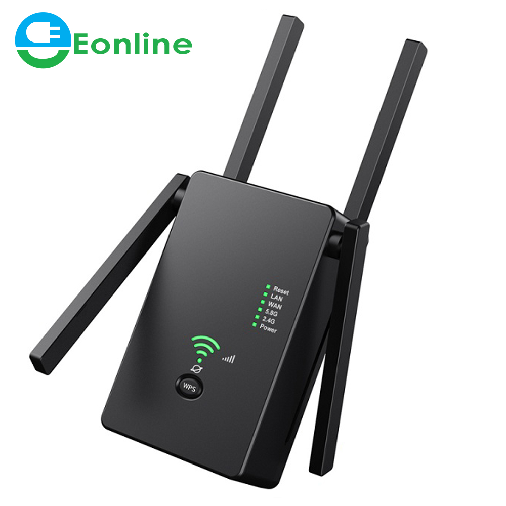 Eonline Wifi Repeater Extender Wan Wifi Router Dual Merk 2.4G 5.8Ghz 1200Mbps Wifi Versterker 5Ghz Lan wi-fi Singal Booster